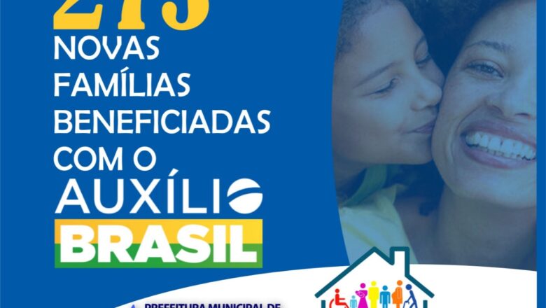 PROGRAMA AUXILIO BRASIL BENEFICIA O MUNICÍPIO DE MONTANHAS INCLUINDO 273 FAMÍLIAS