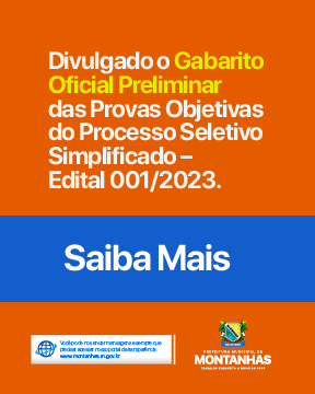 DIVULGADO O GABARITO OFICIAL PRELIMINAR DAS PROVAS OBJETIVAS DO PROCESSO SELETIVO SIMPLIFICADO – EDITAL 001/2023