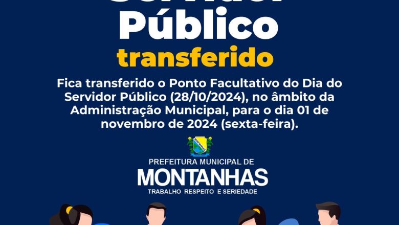 PONTO FACULTATIVO DO DIA 28/10 COMEMORA SERVIDOR PÚBLICO PASSOU PARA 01/11/2024